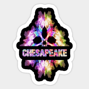 Chesapeake Tie Dye Watercolor Gift Souvenir Sticker